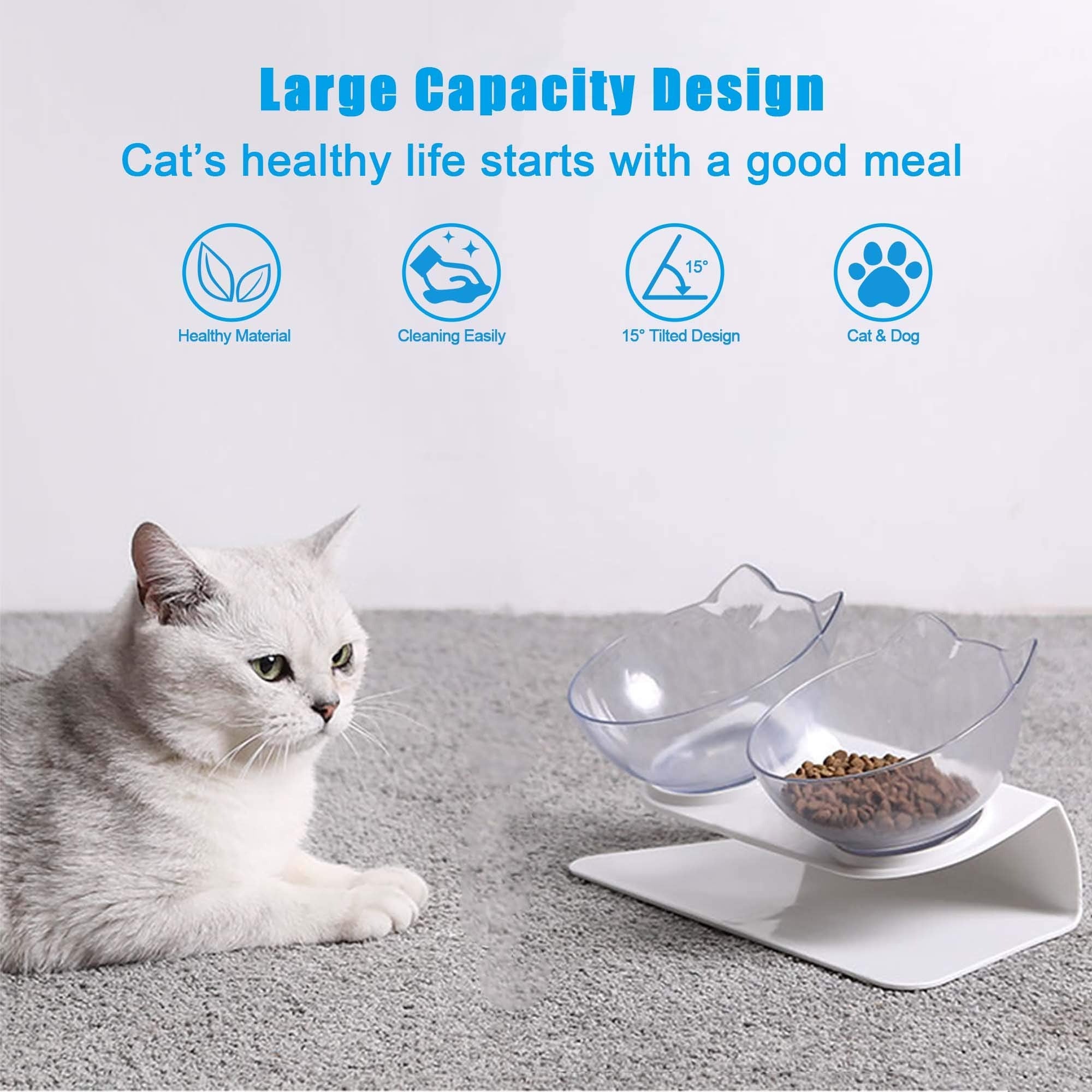Cute Cat Bowl With Stand
